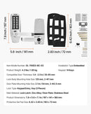 VEVOR Mechanical Keyless Entry Door Lock, 14 Key Mechanical Door Lock with Keys, Mechanical Keypad Door Lock with Handle, Stainless Steel Waterproof Keyless Gate Lock, for Home Office Outdoor Garage