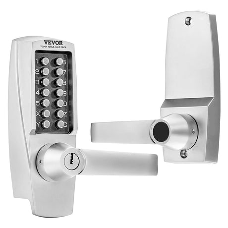 VEVOR Mechanical Keyless Entry Door Lock, 14 Key Mechanical Door Lock with Keys, Mechanical Keypad Door Lock with Handle, Stainless Steel Waterproof Keyless Gate Lock, for Home Office Outdoor Garage
