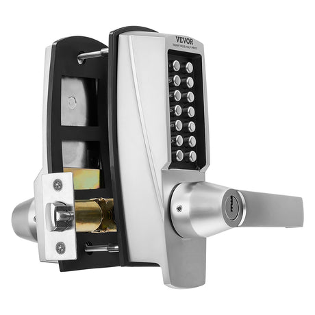 VEVOR Mechanical Keyless Entry Door Lock, 14 Key Mechanical Door Lock with Keys, Mechanical Keypad Door Lock with Handle, Stainless Steel Waterproof Keyless Gate Lock, for Home Office Outdoor Garage