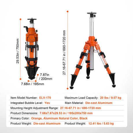Laser Level Tripod Stand 5/8