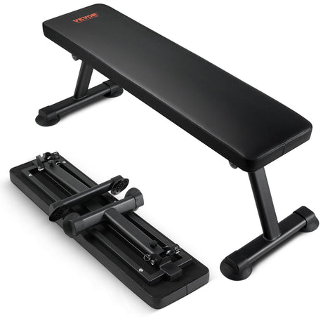 Flat Weight Bench, Foldable Strength Training Bench, Utility Workout Bench for Full Body Workout, 1000 LBS Press Bench for Home Gym Exercise, for Multi-Purpose Weight Training and Ab Exercises