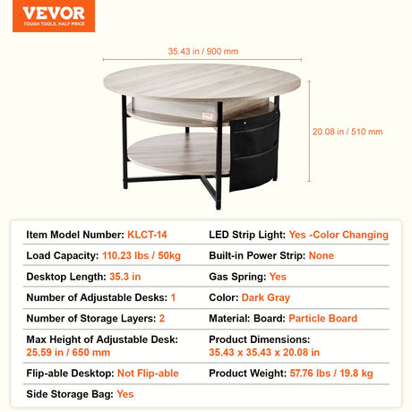 Lift Top Coffee Table 35.3