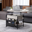 Lift Top Coffee Table 35.3" Round Coffee Table for Living Room White