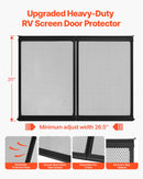 VEVOR RV Screen Door Protector, 673.1 x 508 mm Door Grille, Easy to Install and Disassemble, Reinforced Breathable Protective Mesh, Aluminum Alloy Camper RV Entry Protector for Pet Protection, Black
