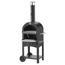 Outdoor Pizza Oven, 12" Pellet Fire Ovens, 2-Layer Pizza Oven Wood Fired, Wood Burning Outdoor Pizza-Oven with 2 Removable Wheels, 1000℉ Max Temperature Fired Pizza-Maker Ovens for Barbecue