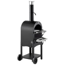 Outdoor Pizza Oven, 12" Pellet Fire Ovens, 2-Layer Pizza Oven Wood Fired, Wood Burning Outdoor Pizza-Oven with 2 Removable Wheels, 1000℉ Max Temperature Fired Pizza-Maker Ovens for Barbecue