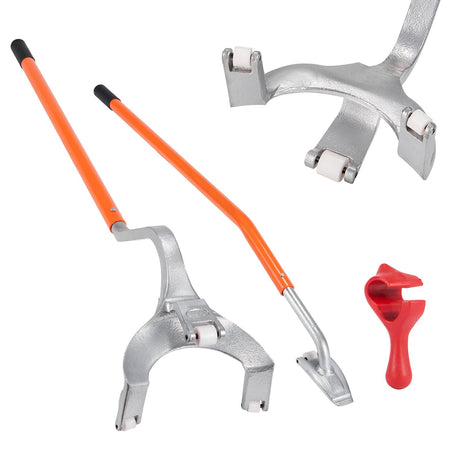 VEVOR Tire Mount Demount Tool, 571-622 mm Manual Steel Tire Changer Mount Demount Removal Tool, with Extra Bead Holder, Tubeless Truck Bead Breaker, 3 PCS Tire Changing Tools, Orange