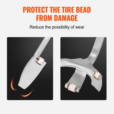 VEVOR Tire Mount Demount Tool, 571-622 mm Manual Steel Tire Changer Mount Demount Removal Tool, with Extra Bead Holder, Tubeless Truck Bead Breaker, 3 PCS Tire Changing Tools, Orange