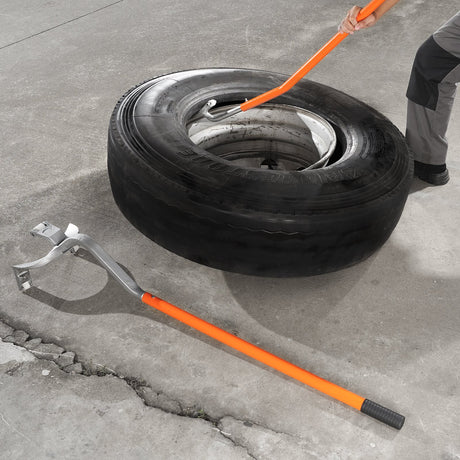VEVOR Tire Mount Demount Tool, 571-622 mm Manual Steel Tire Changer Mount Demount Removal Tool, with Extra Bead Holder, Tubeless Truck Bead Breaker, 3 PCS Tire Changing Tools, Orange