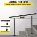 VEVOR Handrail Outdoor Stairs, 3ft, 34 Inch Outdoor Handrail, Outdoor Stair Railing Adjustable from 0 to 60 Degrees Handrail for Stairs Outdoor Black Aluminum Stair Railing for Garden, Office Area