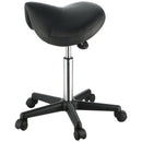 VEVOR Saddle Stool with Wheels, 400 LBS Weight Capacity Ergonomic Rolling Saddle Stool, Height Adjustable Thickened PU Leather Swivel Saddle Stools Chair for Salon, Spa, Tattoo, Clinic, Black