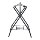 Folding Saddle Rack, 28 x 19 x 37.5 in, Freestanding Horse Saddle Stand, Portable Horse Blanket Holder, Heavy Duty Steel Saddle Rack for English & Western Saddles, Tack Storage, Black