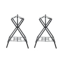 Folding Saddle Rack, 28 x 19 x 37.5 in, 2 Packs Freestanding Horse Saddle Stand, Portable Horse Blanket Holder, Heavy Duty Steel Saddle Rack for English & Western Saddles, Tack Storage, Black
