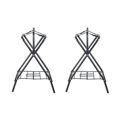 Folding Saddle Rack, 28 x 19 x 37.5 in, 2 Packs Freestanding Horse Saddle Stand, Portable Horse Blanket Holder, Heavy Duty Steel Saddle Rack for English & Western Saddles, Tack Storage, Black