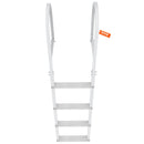 VEVOR Dock Ladder, Removable 4 Steps, 500 lbs Load Capacity, Aluminum Alloy Pontoon Boat Ladder with 3.1'' Wide Step & Nonslip Rubber Mat, Easy to Install for Ship/Lake/Pool/Marine Boarding