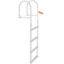 VEVOR Dock Ladder, Removable 4 Steps, 500 lbs Load Capacity, Aluminum Alloy Pontoon Boat Ladder with 3.1'' Wide Step & Nonslip Rubber Mat, Easy to Install for Ship/Lake/Pool/Marine Boarding