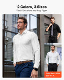 Men's Button Up Shirt, Mens Long Sleeve Wrinkle-free Button Down Dress Shirts, Slim Fit Soft Stretch Fabric for Business Casual or Formal, Work, Wedding, Dinner, White