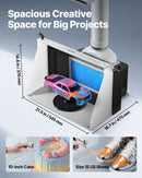 VEVOR Airbrush Spray Booth, Dual Fans, 545 x 475 x 370 mm, Portable Hobby Airbrush Paint Spray Booth Kit with 3 LED Lights and Exhaust Extension Hose, for Painting Models, Arts, Crafts, Cakes