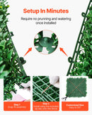 VEVOR Artificial Grass Wall Panels, 8 PCS 20 x 20 inch, 3D Combination Greenery Boxwood  Panel for Indoor Outdoor Green Decor & Ivy Fence Covering, Privacy Backdrop Wall Hedge Screen for Garden