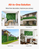 VEVOR Artificial Grass Wall Panels, 8 PCS 20 x 20 inch, 3D Combination Greenery Boxwood  Panel for Indoor Outdoor Green Decor & Ivy Fence Covering, Privacy Backdrop Wall Hedge Screen for Garden