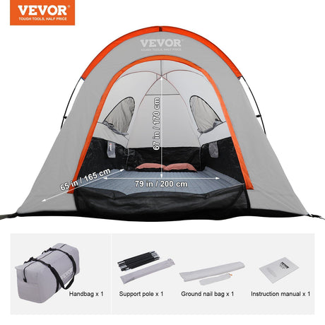 Truck Bed Tent, 6.4'-6.7' Pickup Truck Tent with Rain Layer and Carry Bag, Waterproof PU2000mm Double Layer Truck Tent, Accommodate 2-3 Person, for Camping Traveling Outdoor Activities