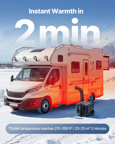 VEVOR Diesel Heater, 8KW, DC 12V/24V, All in One Portable Diesel Air Heater with Bluetooth APP Control, Remote Control and LCD Screen, Trolley Design, 5 L Fuel Tank for Trucks, Vans, RVs, Campers