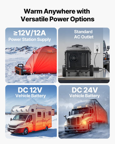 VEVOR Diesel Heater, 8KW, DC 12V/24V, All in One Portable Diesel Air Heater with Bluetooth APP Control, Remote Control and LCD Screen, Trolley Design, 5 L Fuel Tank for Trucks, Vans, RVs, Campers