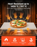 Pizza Stone, 406 x 355 mm Rectangular Cordierite Pizza Stone, Extra Large Baking-Stone with Scraper, 15 mm Thick Heat-Resistant Cordierite, for Kitchen Oven, Baking Bread & Pizzas, BBQ Grilling