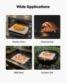 Pizza Stone, 406 x 355 mm Rectangular Cordierite Pizza Stone, Extra Large Baking-Stone with Scraper, 15 mm Thick Heat-Resistant Cordierite, for Kitchen Oven, Baking Bread & Pizzas, BBQ Grilling