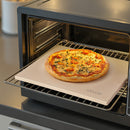Pizza Stone, 406 x 355 mm Rectangular Cordierite Pizza Stone, Extra Large Baking-Stone with Scraper, 15 mm Thick Heat-Resistant Cordierite, for Kitchen Oven, Baking Bread & Pizzas, BBQ Grilling