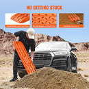 VEVOR 10 TON Traction Boards with PP Material, Recovery Boards for Off-road Vehicles/Cars/Pickups/SUVs/RVs, Pair Tire Traction Mats on Snow, Sand, Mud and Loose Terrain, Storage Bag, Long, Orange