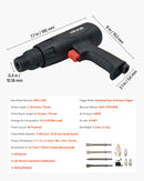 VEVOR Air Hammer, 2500-2700BPM Pneumatic Hammer with 70mm Stroke & 4PCS 170mm Long Barrel Chisels, Pistol-Grip Compact Air Chisel Pneumatic Shovel Tool for Cutting Scraping Demolishing