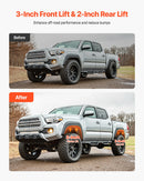 VEVOR 76.2 mm Front and 50.8 mm Rear Leveling Lift Kit for 2007-2023 Silverado 1500 2WD/4WD, 2007-2023 Sierra 1500 2WD/4WD, Chassis Level Kit with 2 Front Strut Spacers, 2 Rear Lift Blocks, 2 U-Bolts