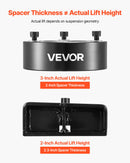 VEVOR 76.2 mm Front and 50.8 mm Rear Leveling Lift Kit for 2007-2023 Silverado 1500 2WD/4WD, 2007-2023 Sierra 1500 2WD/4WD, Chassis Level Kit with 2 Front Strut Spacers, 2 Rear Lift Blocks, 2 U-Bolts