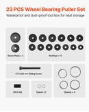 VEVOR Wheel Bearing Press Kit, 23 PCS FWD Bearing Puller Tools, for Front Wheel Drive Bearing Removal and Installation, Wheel Bearing Tool with Sliding Screw, Bushings, Sleeve Plates, Storage Case