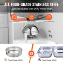 VEVOR Roll Top Chafing Dish Buffet Set, 5.5L 2 Pack, Stainless Steel Chafer with 2 Full Size Pans, Round Catering Warmer Server with Lid Water Pan Stand Fuel Holder, for at Least 5 People Each
