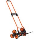 VEVOR Stair Climbing Cart, 54 kg Stair-Climbing Capacity, Portable Folding Trolley Cart with Telescoping Handle, 6 Wheels and 2 Bungee Cords, Stair Climber Dolly for Home, Groceries, Warehouse