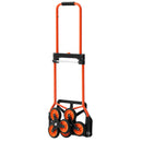 VEVOR Stair Climbing Cart, 54 kg Stair-Climbing Capacity, Portable Folding Trolley Cart with Telescoping Handle, 6 Wheels and 2 Bungee Cords, Stair Climber Dolly for Home, Groceries, Warehouse