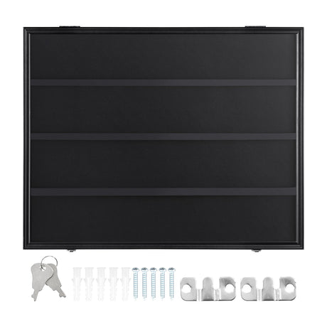 VEVOR 36 Graded Sports Card Display Case, 775 x 617 x 55 mm, Baseball Card Display Frame with 98% UV Protection Clear View PC Glass, Lockable Wall Cabinet for Football Basketball Hockey Trading Card