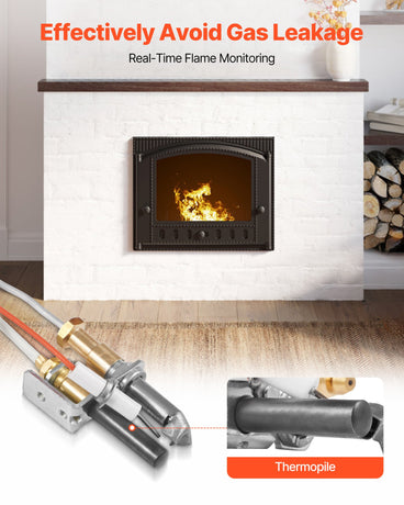 VEVOR Gas Pilot Assembly, OE 446-512A, HSRV 446-512A, SRV 446-512A Fireplace Gas Pilot Assembly Kit, Natural Gas Ignition Replacement, Compatible with Heat & Glo, Heatilator, Lennox, Regency Models