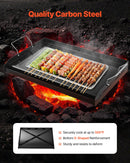 VEVOR Carbon Steel Griddle, 24x16 inch Universal Flat Top Rectangular Plate, Gas Grill Griddle for BBQ Grill, Teppanyaki, Portable Family Cookware with Handle, for Camping Tailgating Party