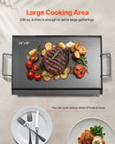 VEVOR Carbon Steel Griddle, 24x16 inch Universal Flat Top Rectangular Plate, Gas Grill Griddle for BBQ Grill, Teppanyaki, Portable Family Cookware with Handle, for Camping Tailgating Party