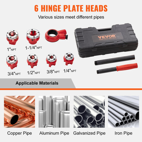 VEVOR Ratchet Pipe Threader Kit, 1/4