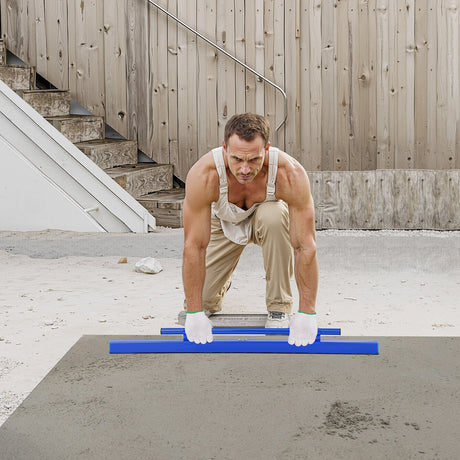 VEVOR Concrete Screed, 120.5 cm Screed with Level Vial, Easy Cleanup & End Cap Design, Aluminum Lightweight & Reversable Handle for Leveling Floors, Small-Scale Construction and Home Renovation