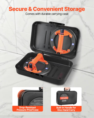 VEVOR Vacuum Suction Cup, 203 mm Vacuum Glass Lifter with Metal Handle, 195 kg Max Lifting Capacity Tile Suction Cup Tool with Carrying Case for Lifting Large Tile, Granite, Drywall, Windows (2-Pack)