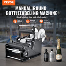 VEVOR Manual Round Labeling Machine, 15-20pcs/min, Bottle Label Applicator for Round Bottles, Adjustable Manual Round Bottle Labeler Suitable for Round Bottle Diameter 20-120 mm (with Pressing Bar)
