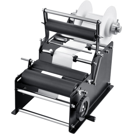 VEVOR Manual Round Labeling Machine, 15-20pcs/min, Bottle Label Applicator for Round Bottles, Adjustable Manual Round Bottle Labeler Suitable for Round Bottle Diameter 20-120 mm (with Pressing Bar)
