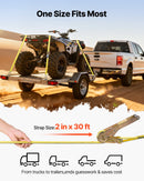 VEVOR Ratchet Straps, 50.8 mm x 9.1 m, Heavy Duty Tie Down Straps with Double J Hook, 4536 kg Break Strength, Tie Down Ratcheting for Moving, Trailers, Motorcycles, Kayaks, Car Roof, 10 Pack