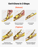 VEVOR Ratchet Straps, 50.8 mm x 9.1 m, Heavy Duty Tie Down Straps with Double J Hook, 4536 kg Break Strength, Tie Down Ratcheting for Moving, Trailers, Motorcycles, Kayaks, Car Roof, 10 Pack