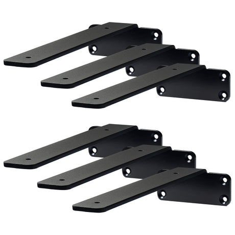 VEVOR Shelf Bracket, 16cmL x 10cmW x 4.5cmH 6 Pcs, Heavy Duty Floating Shelf Brackets, Brackets for Shelves, 5mm Thick Matte Black L Shelf Bracket,Steel Shelving Brackets with 72.6 kg Load Capacity